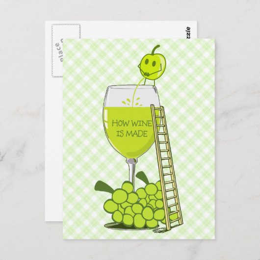Hoe wijn wordt gemaakt Funny Illustration Briefkaart (Voorkant / Achterkant)