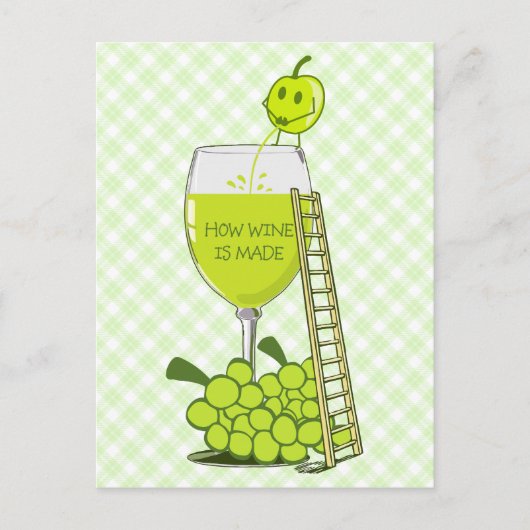 Hoe wijn wordt gemaakt Funny Illustration Briefkaart (Voorkant)