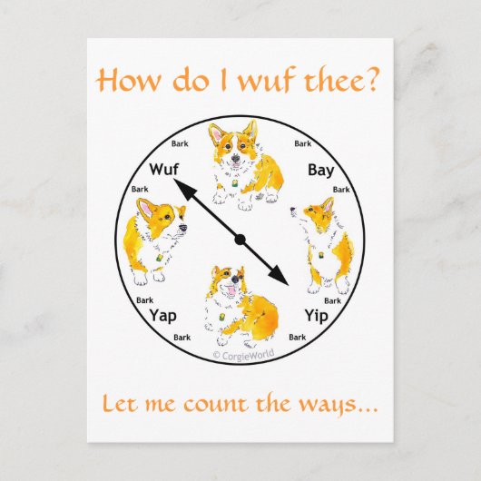 Hoe woon ik ze? Corgi Briefkaart (Voorkant)