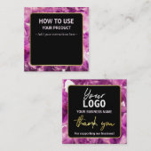 Hoe wordt Amethyst Crystal Instruction Cards gebru Vierkante Visitekaartje (Voorkant / Achterkant)