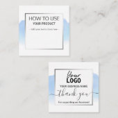 Hoe wordt de Gentle Waterverf Blue Instruction Car Vierkante Visitekaartje (Voorkant / Achterkant)