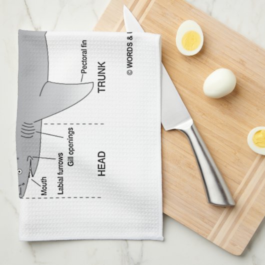 Hoe wordt een haai herkend (biologie-Humor) Theedoek (Quarter Fold)