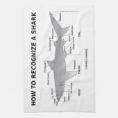 Hoe wordt een haai herkend (biologie-Humor) Theedoek (Verticaal)