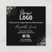 Hoe wordt holografisch zwarte glitter-instructie g vierkante visitekaartje (Achterkant)