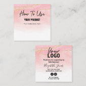 Hoe wordt Sparkly Agate Pink Gold Instruction Squ  Vierkante Visitekaartje (Voorkant / Achterkant)