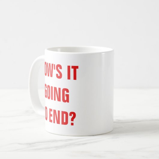 Hoe zal het eindigen? Klassieke Mok (Voorkant links)