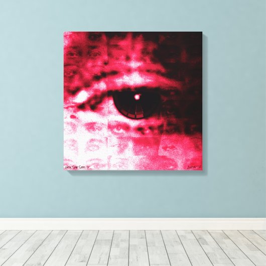 "Hoe ze het ziet" van Aleta ~ 18x18 digitale colla Canvas Afdruk (Insitu (Houten vloer))