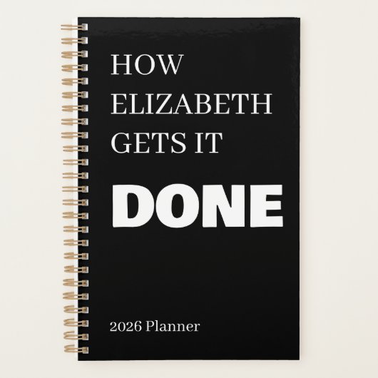 Hoe ze (naam) het zwart-wit doet 2026 planner (Voorkant)