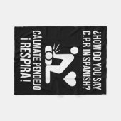 Hoe zeg je C.p.r in het Spaans_ Calmate Y Respira Fleece Deken (Voorkant (Horizontaal))