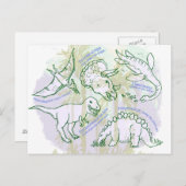 Hoe zeg je dinosaurus namen hand getrokken briefka briefkaart (Voorkant / Achterkant)