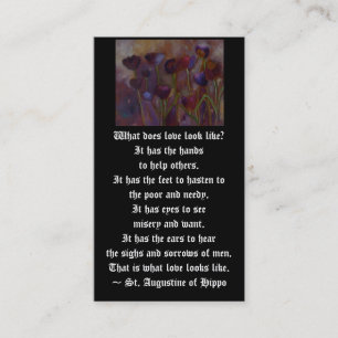 "Hoe ziet liefde eruit?" ~ St. Augustine Visitekaartje