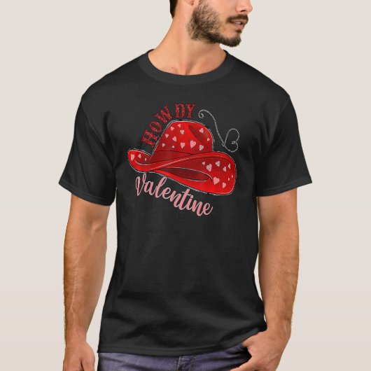 Hoe ziet Valentijn Xoxo Westerne Koe Pet Valentijn T-shirt (Voorkant)
