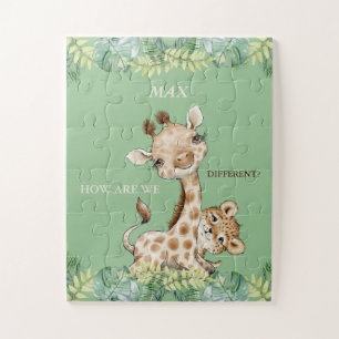 Hoe zijn we verschillende Giraffe Cheetah Kinder? Legpuzzel