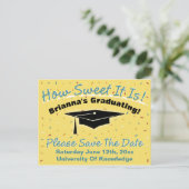 Hoe zoet het Afstuderen is sparen de datum Briefkaart (Staand voorkant)