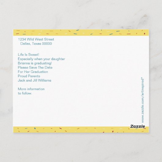 Hoe zoet het Afstuderen is sparen de datum Briefkaart (Achterkant)