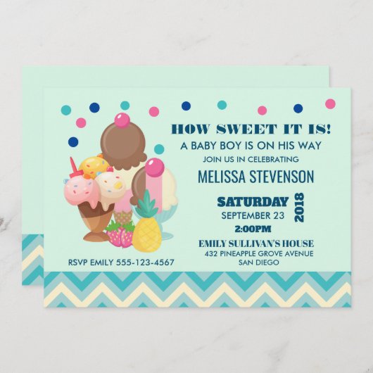 Hoe zoet het is Ice Cream Baby shower Kaart (Voorkant / Achterkant)