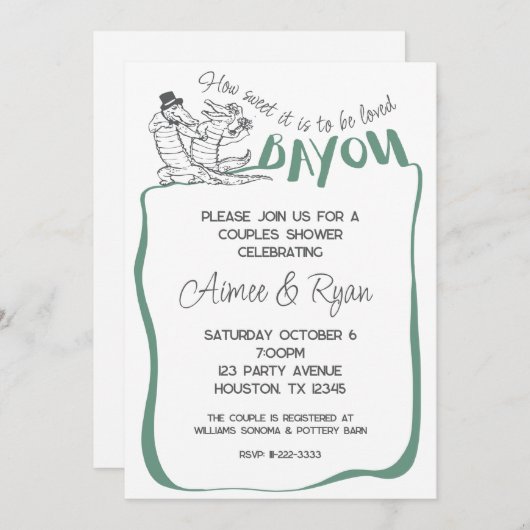 Hoe zoet is het om geliefd te zijn Bayou uitnodigi Kaart (Voorkant / Achterkant)