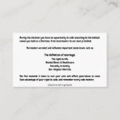 Hoe zou God politiek stemmen? Contactkaartje (Achterkant)