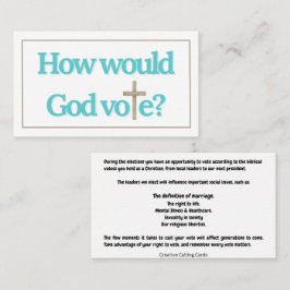 Hoe zou God politiek stemmen? Contactkaartje