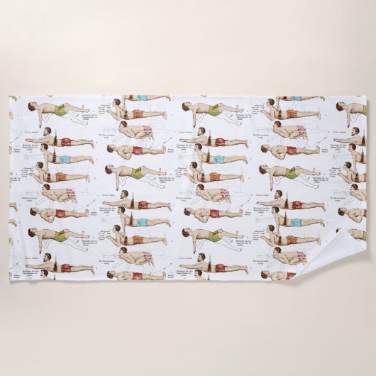 Hoe zwemmen  Franse zwemmers? Strandlaken (Voorkant)