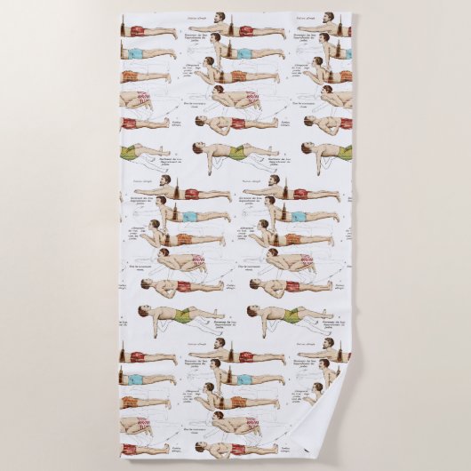 Hoe zwemmen  Franse zwemmers? Strandlaken (Voorkant)