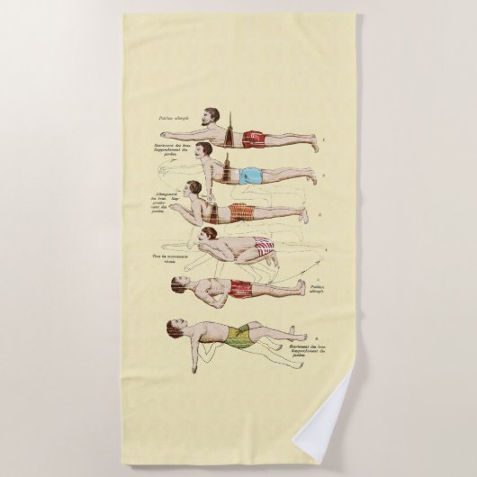 Hoe zwemmen  Franse zwemmers? Strandlaken (Voorkant)