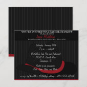 Hoed en strepen vrijgezellenfeest kaart (Voorkant / Achterkant)