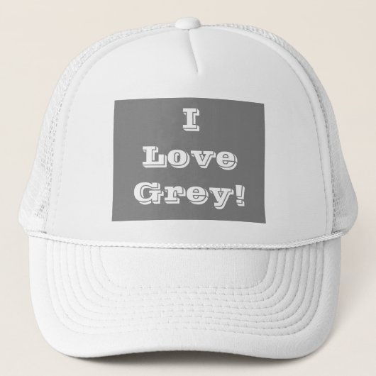 Hoed I Love Grey Trucker Pet (Voorkant)