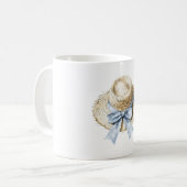Hoed met blauwe boog koffiemok (Voorkant links)