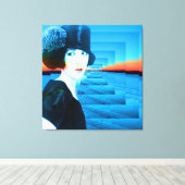 Hoed met sneeuw canvas afdruk (Insitu (Houten vloer))