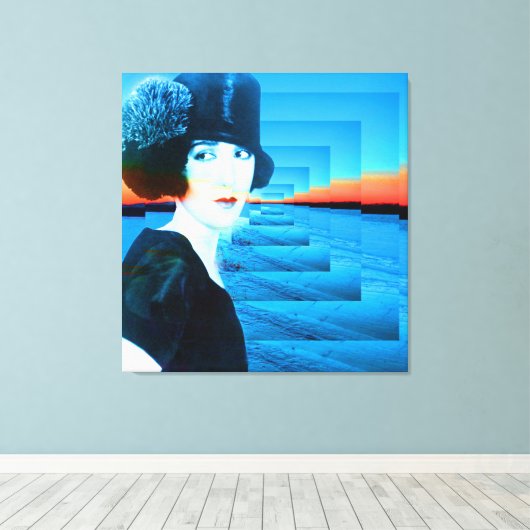 Hoed met sneeuw canvas afdruk (Insitu (Houten vloer))