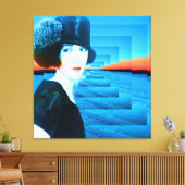 Hoed met sneeuw canvas afdruk (Insitu (Woonkamer))