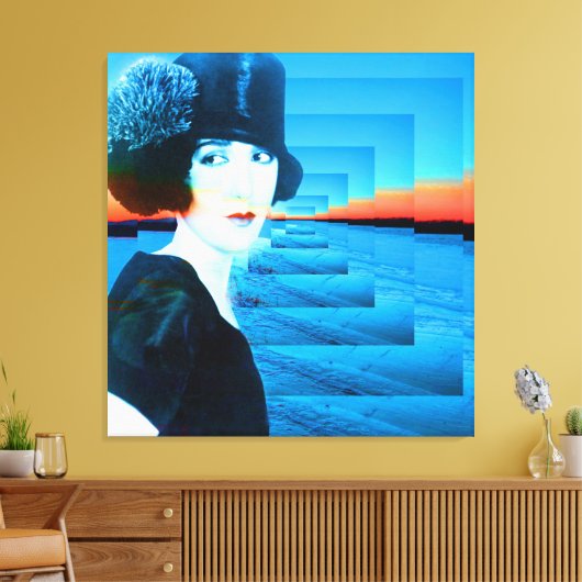 Hoed met sneeuw canvas afdruk (Insitu (Woonkamer))