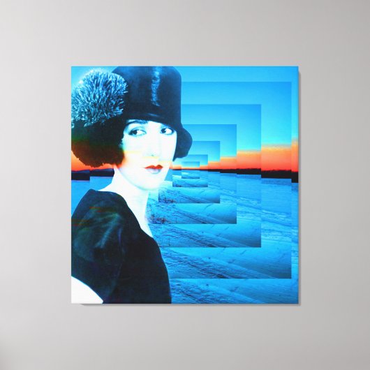 Hoed met sneeuw canvas afdruk (Voorkant)