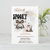 Hoed Met Strik & Cocktail Halloween Uitnodiging (Staand voorkant)
