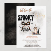 Hoed Met Strik & Cocktail Halloween Uitnodiging (Voorkant / Achterkant)