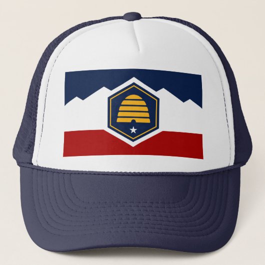 Hoed met vlag van Utah, VS Trucker Pet (Voorkant)