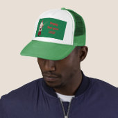 Hoed nieuwjaar rood trucker pet (In situ)