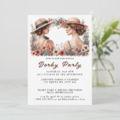 Hoed Watercolor Derby Feest Kaart (Staand voorkant)