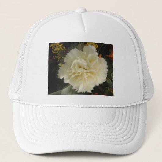 Hoed Witte Anjer Schoonheid Trucker Pet (Voorkant)