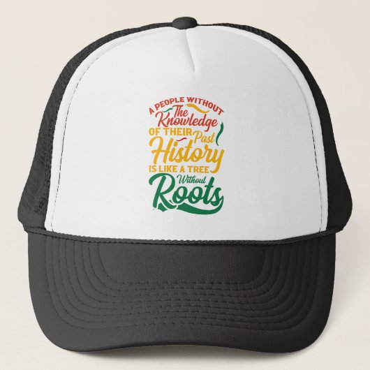 Hoed-Zwarte Geschiedenis Maand Trucker Cap | (Voorkant)