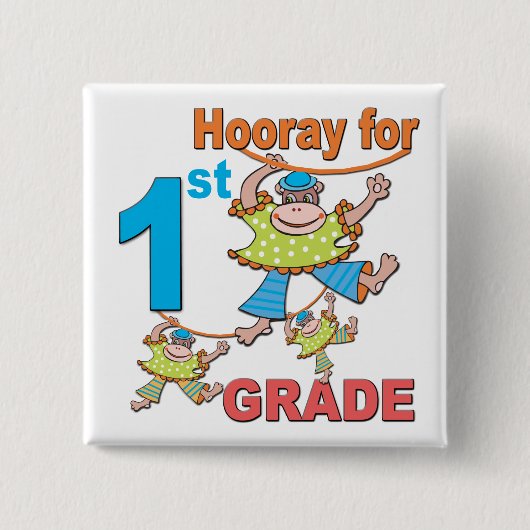 Hoedanigheid voor eerste graad vierkante button 5,1 cm (Voorkant)