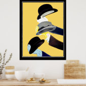 Hoeden Frans Art Deco Vintage poster frans (Keuken)