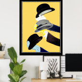 Hoeden Frans Art Deco Vintage poster frans (Thuiskantoor)