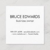 Hoeden van koks Slagersmes Vierkante Visitekaartje (Achterkant)