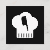 Hoeden van koks Slagersmes Vierkante Visitekaartje (Voorkant)