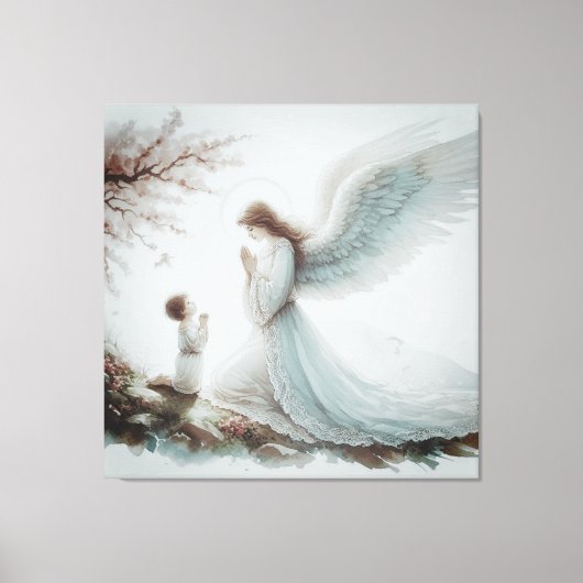 Hoedgebedeengel Gebed Canvas Afdruk (Voorkant)