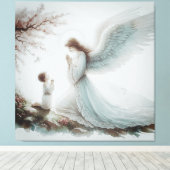 Hoedgebedeengel Gebed Canvas Afdruk (Insitu (Houten vloer))