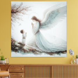 Hoedgebedeengel Gebed Canvas Afdruk