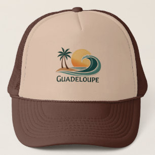 Hoedje Guadeloupe Golf & Palmboom Dop Trucker Pet